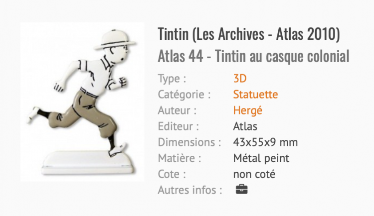 Tintin au Congo Figurine Métal.png