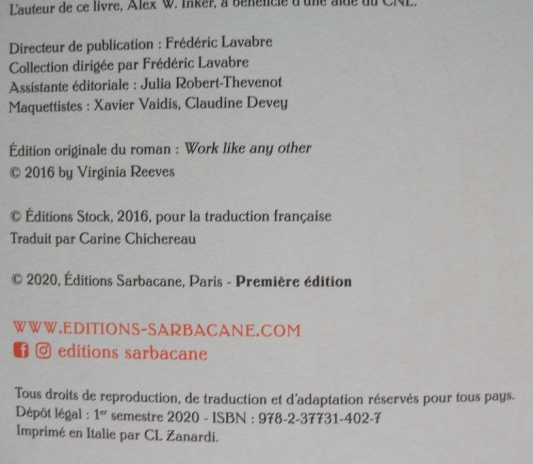 Un Travail comme un autre - 1ère édition.JPG
