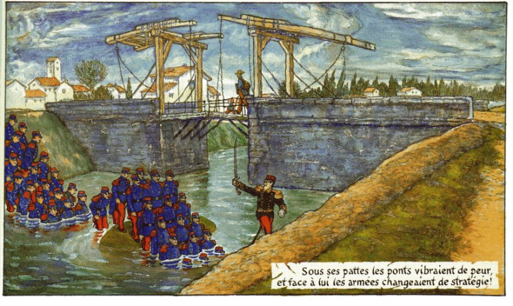 13.1 Gradimir Smudja - Soldats au Pont de Langlois, T1 Vincent et Van Gogh.jpg