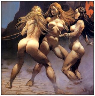 Les trois grâces par Frank Frazetta dans Castle of Sin.jpg