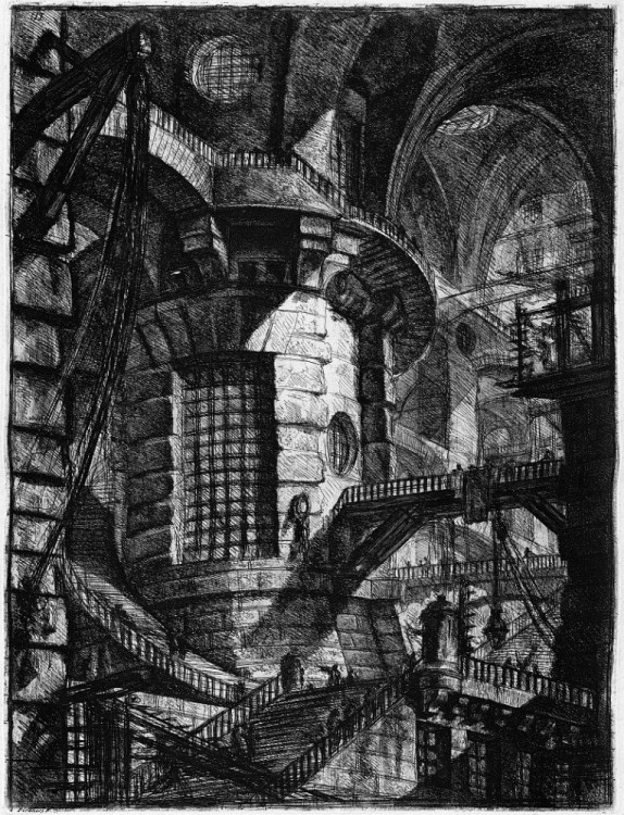 02 Piranèse - Prisons imaginaires, état terminé, Planche III (La tour ronde).jpg