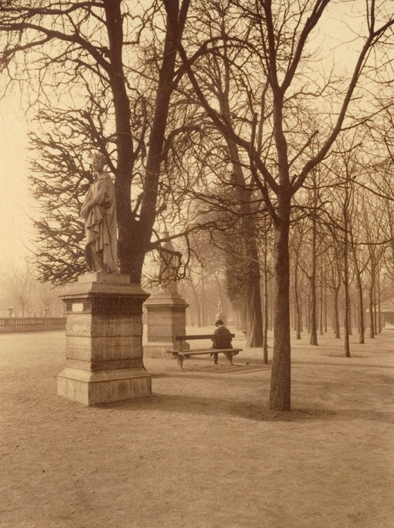 Atget - Luxembourg, statues des reines 1902.jpg