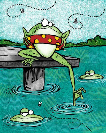 childrensillustratorscom-illustrator-Jennifer-E-Morris-Scared-Frog-with-Other-Frogs-in-Pond-frog-funny-Illustration-illustrators-childrens_large.jpg