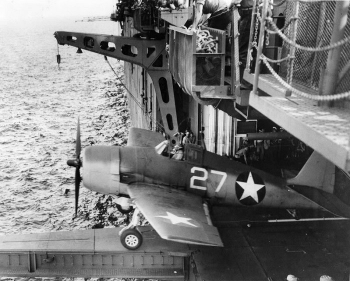 F6F_hangar_catapult_USS_Yorktown.jpg