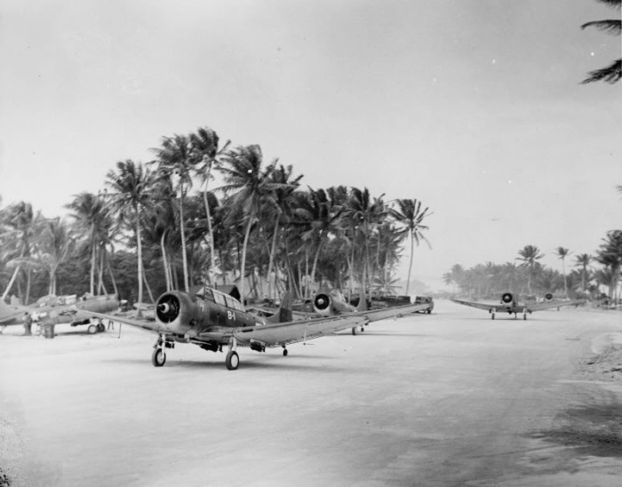 Douglas SBD-5 Dauntless SBDs_VMSB-231_Majuro_1944.jpg